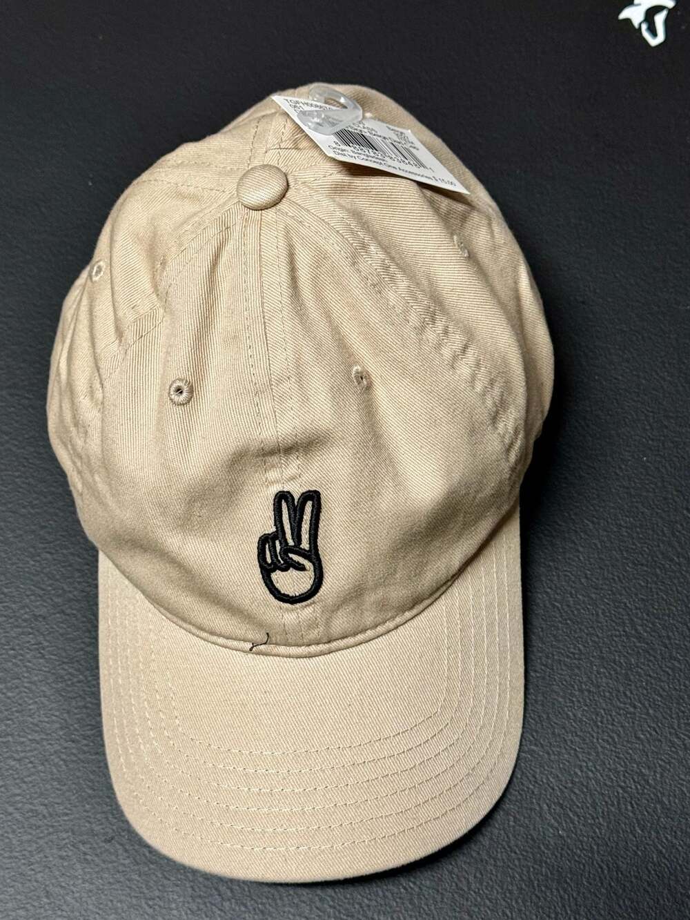 H24 Peace Sign Beige Dad Cap, NWT